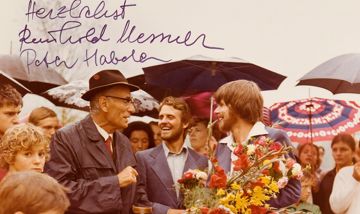 Silvius Magnago mit Peter Habeler und Reinhold Messner - Sammlung Silvius Magnago Südtiroler Landesarchiv