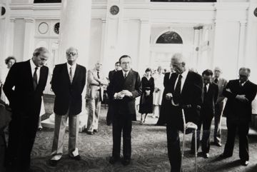 Silvius Magnago mit Giulio Andreotti, Karl Mitterdorfer und Roland Riz - Sammlung Silvius Magnago Südtiroler Landesarchiv